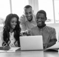 image of three people smiling